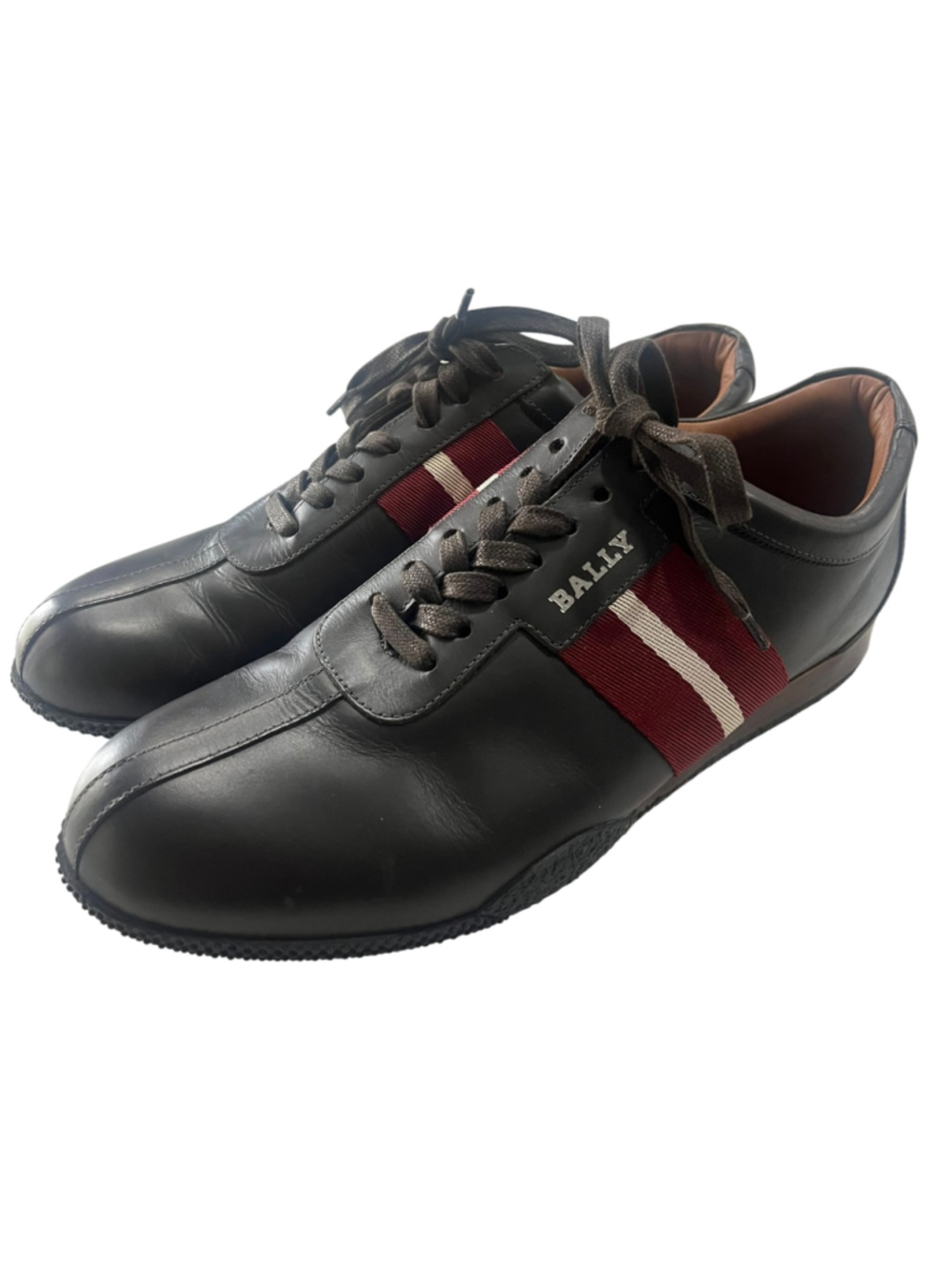 Bally Frenz Men's Black Leather Low Top Sneakers Trainspotting Stripe Size 10 US